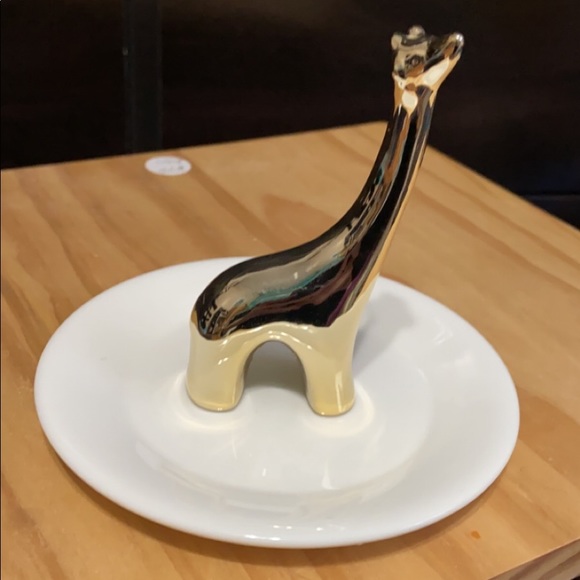 Other - White & Gold Giraffe Plate